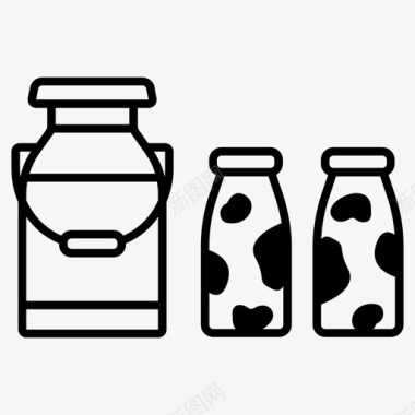 免抠牛牛奶场新鲜牛奶牛奶瓶图标