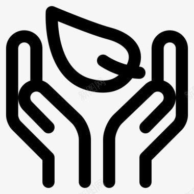 生态绿色手图标