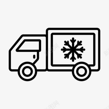 冷冻食品冷藏车货物运输图标