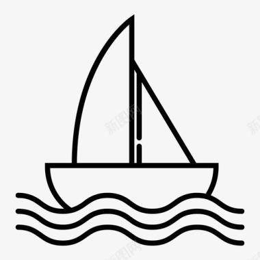 帆船夏天旅游图标