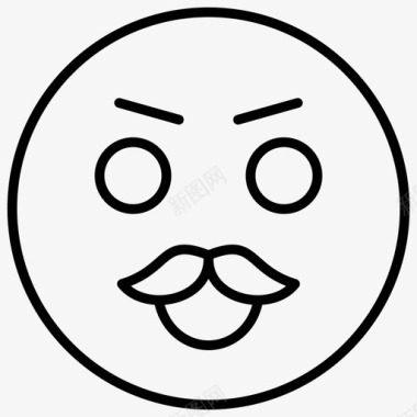 表情符号老人脸表情符号胡子图标