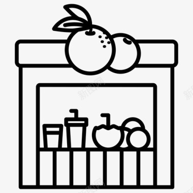 水果热带椰子果汁店椰子水果店图标