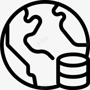 数字世界世界数据库商业数字服务图标