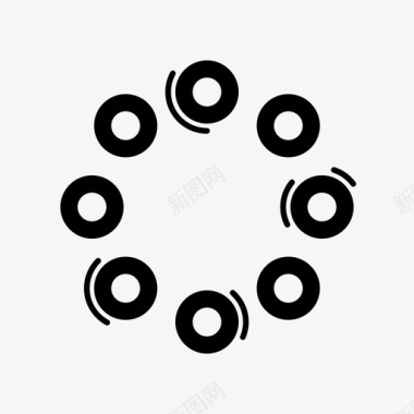 线性图标坐标加载器圆清晰图标