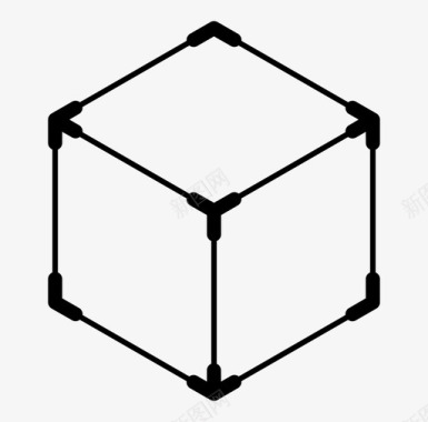 牛骨架立方体构建块组件图标