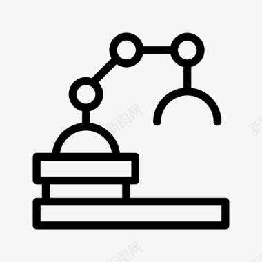 线性图标坐标机械简单臂工业线性图标
