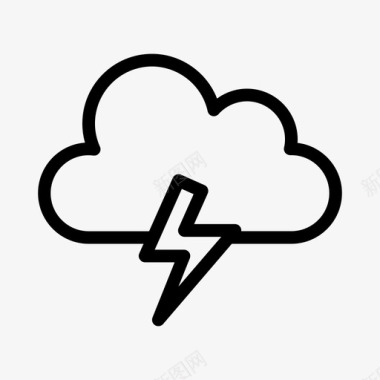 闪电符号云集中能量图标