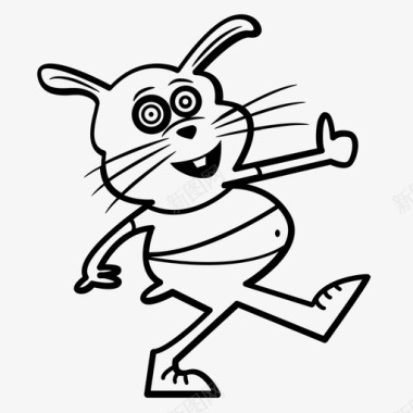 奇怪的兔子卡通疯狂图标