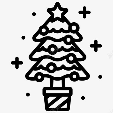 圣诞树平安夜装饰图标