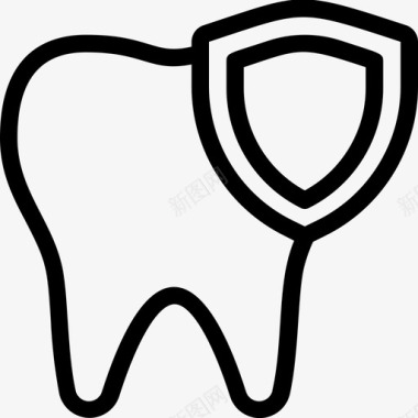 有关牙齿带护盾的牙齿牙齿护理牙医图标
