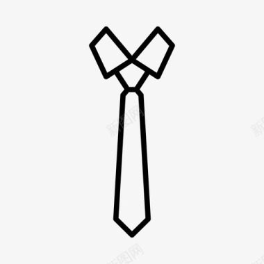 卷曲丝带设计风格领带服装时装图标