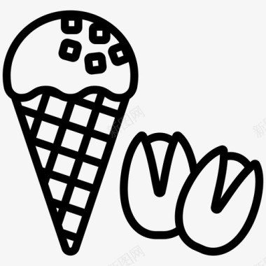 开心果冰淇淋咖啡菜单甜点图标