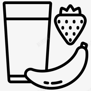采购产品香蕉和草莓汁香蕉和草莓汁饮料图标