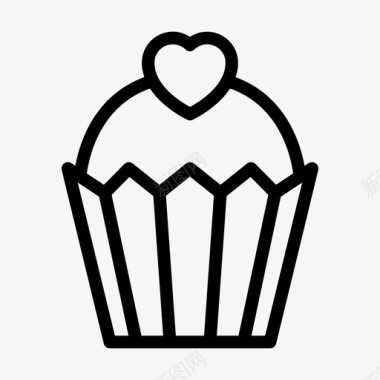 母亲节字体纸杯蛋糕庆祝心图标
