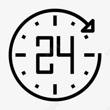 24小时服务24小时时钟服务图标