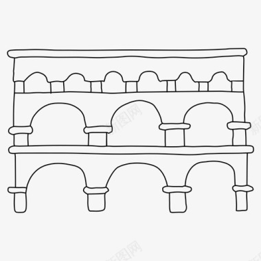 水墨桥加德桥渡槽桥图标