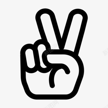 手势标志和平的手指手势手图标