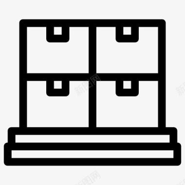 俯视盒子包装图标盒子送货图标