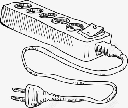 矢量连接器电源板连接器涂鸦图标