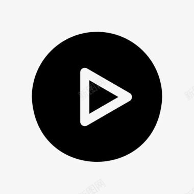 回型圆圈播放按钮圆圈图标