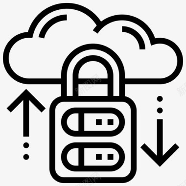 云存储云存储保护数据安全图标