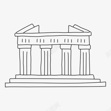 筑卫城建筑希腊图标