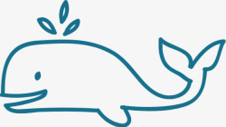 鲸鱼简笔动物可爱手绘贴纸和IDb19104Fotor懒设计素材