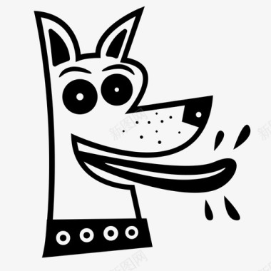 快乐的狗动物卡通图标