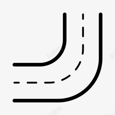 道路小曲线街道线性路径图标
