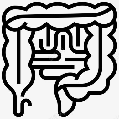 五花肉肠肠结肠消化图标