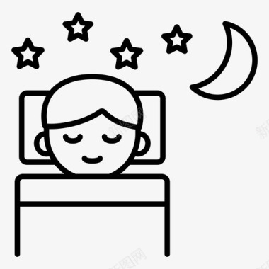 夜晚光效深度睡眠梦睡觉图标