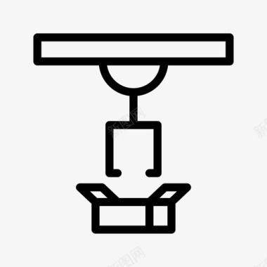 线性图标坐标机械简单臂工业线性图标