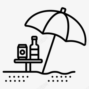 海滩啤酒阳伞图标