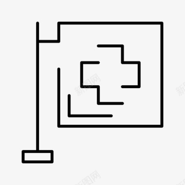 医院健康中旗灯医疗医院图标