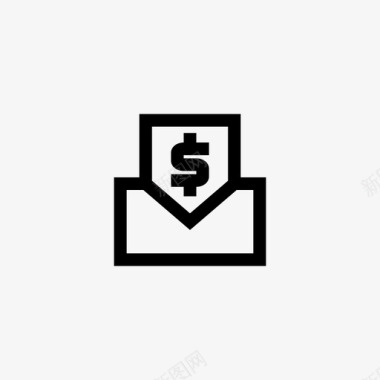 钱邮件美元信息图标