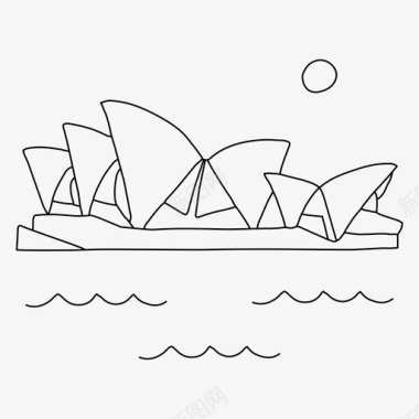 悉尼歌剧院景点悉尼歌剧院澳大利亚地标图标