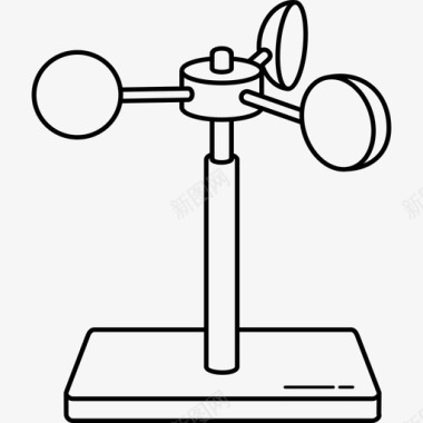 气象雷达杯式风速仪模型杯仪器图标