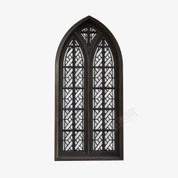 Gothic Window Architecture Glass Wooden Old 3D一部分素材