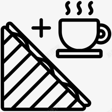 矢量菜单素材三明治和咖啡早餐咖啡菜单图标