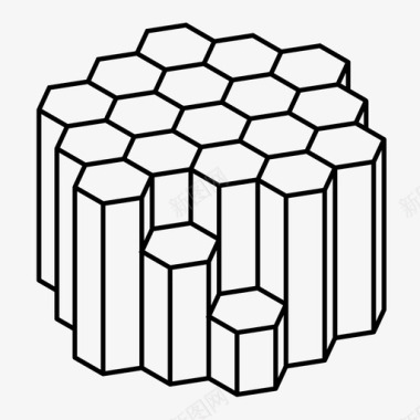 蜂窝状晶体六角形图标