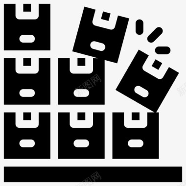 中秋节包装素材溢出箱子物流配送图标