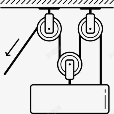 简易消毒复合滑轮系统机构滑轮系统图标