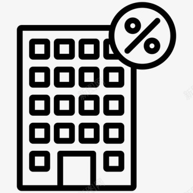 折扣优惠活动租金折扣资产建筑成本图标