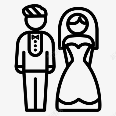 夫妇婚礼爱情婚姻图标