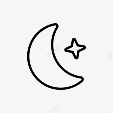 夜空半月月亮夜空图标