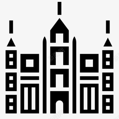 市政布鲁塞尔市政厅建筑哥特式图标