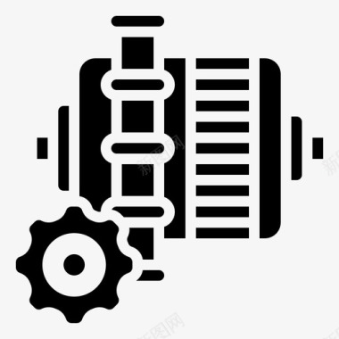 电机测速牵引电机电动发动机图标