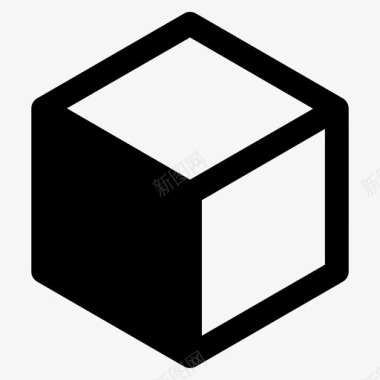 长方体样机立方体长方体透视图图标
