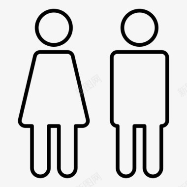 洗手女人和男人试衣间人图标