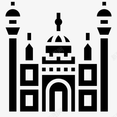 筑巴德沙希清真寺建筑伊斯兰教图标